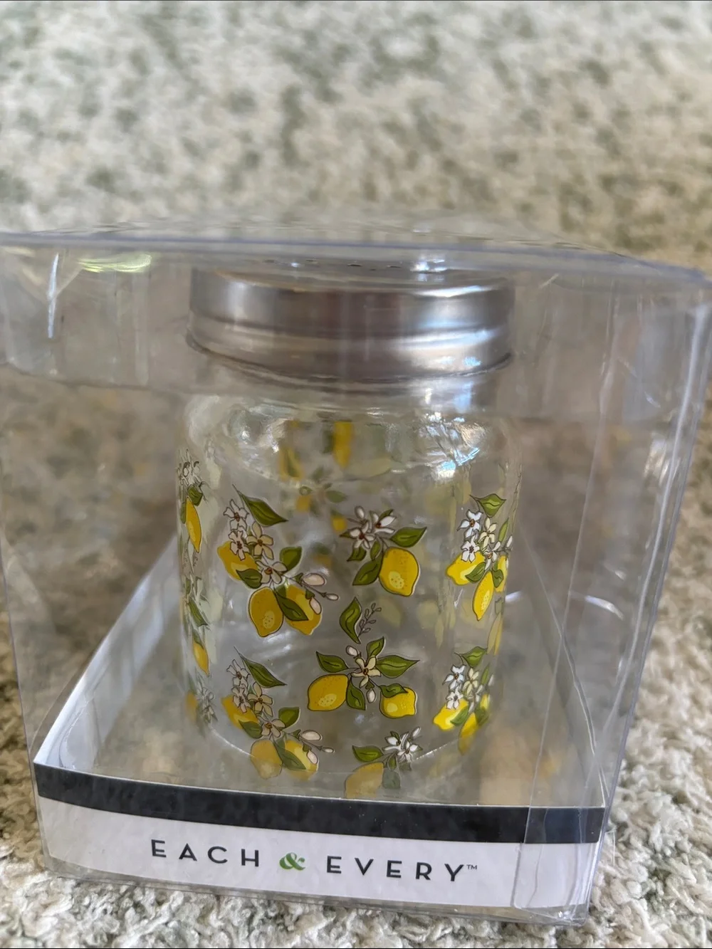Mini Mason Drink Jar Salt n Pepper Shaker Set Lemons NWT set of two